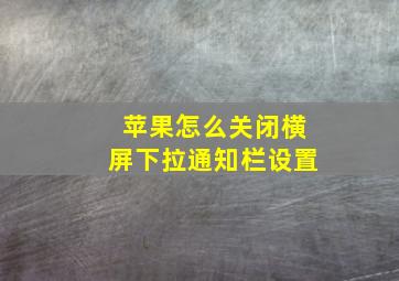 苹果怎么关闭横屏下拉通知栏设置