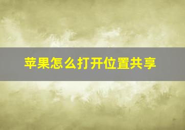 苹果怎么打开位置共享