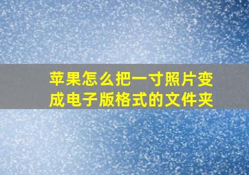 苹果怎么把一寸照片变成电子版格式的文件夹