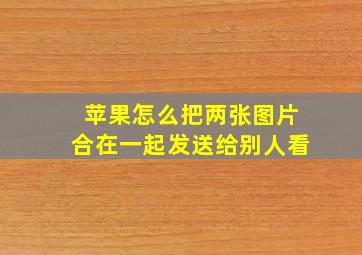 苹果怎么把两张图片合在一起发送给别人看