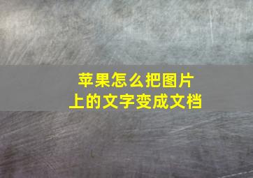 苹果怎么把图片上的文字变成文档