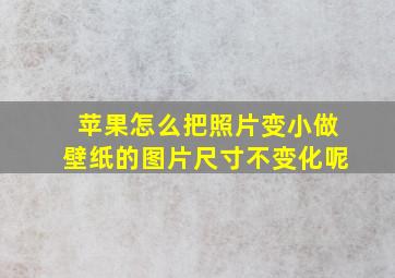 苹果怎么把照片变小做壁纸的图片尺寸不变化呢