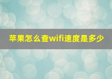 苹果怎么查wifi速度是多少