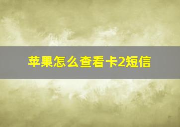 苹果怎么查看卡2短信