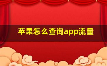 苹果怎么查询app流量