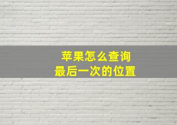 苹果怎么查询最后一次的位置