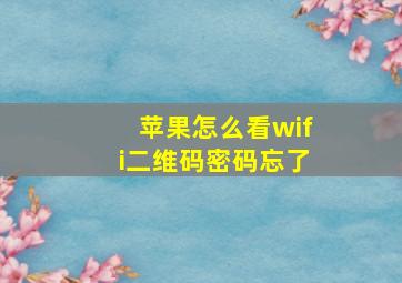 苹果怎么看wifi二维码密码忘了