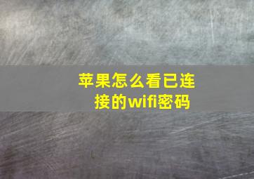 苹果怎么看已连接的wifi密码