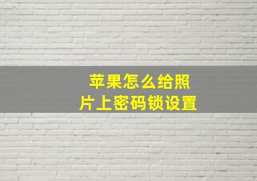 苹果怎么给照片上密码锁设置