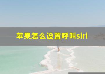 苹果怎么设置呼叫siri