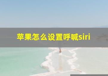 苹果怎么设置呼喊siri