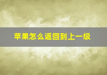 苹果怎么返回到上一级