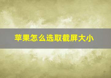 苹果怎么选取截屏大小