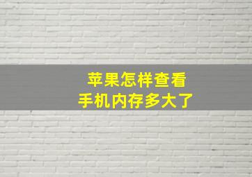 苹果怎样查看手机内存多大了