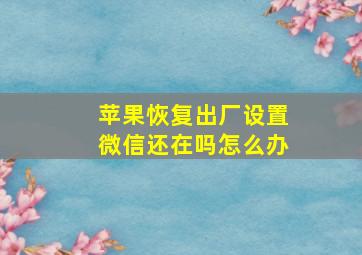 苹果恢复出厂设置微信还在吗怎么办