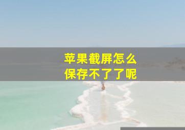 苹果截屏怎么保存不了了呢