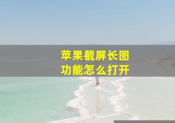 苹果截屏长图功能怎么打开