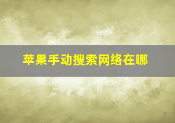 苹果手动搜索网络在哪