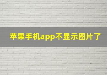 苹果手机app不显示图片了