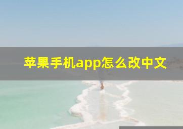 苹果手机app怎么改中文