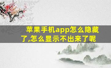 苹果手机app怎么隐藏了,怎么显示不出来了呢