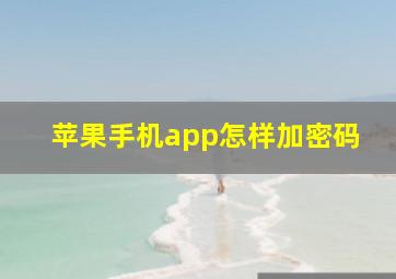 苹果手机app怎样加密码