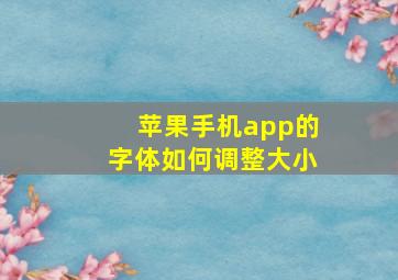 苹果手机app的字体如何调整大小