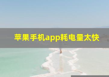 苹果手机app耗电量太快