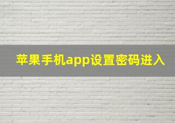 苹果手机app设置密码进入