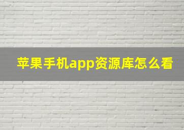 苹果手机app资源库怎么看