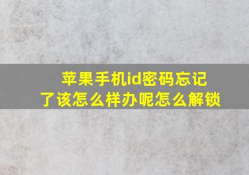 苹果手机id密码忘记了该怎么样办呢怎么解锁