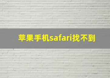 苹果手机safari找不到