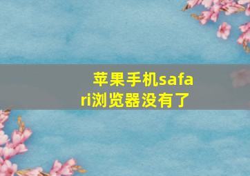 苹果手机safari浏览器没有了