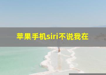 苹果手机siri不说我在