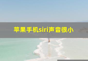 苹果手机siri声音很小