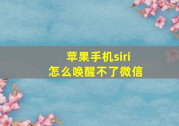 苹果手机siri怎么唤醒不了微信