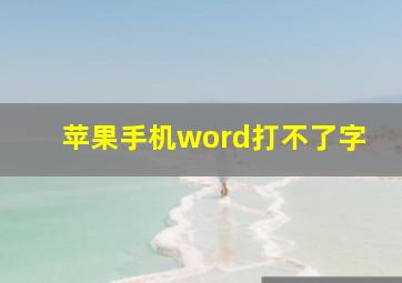 苹果手机word打不了字