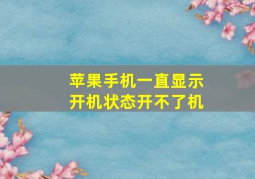 苹果手机一直显示开机状态开不了机