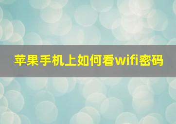 苹果手机上如何看wifi密码