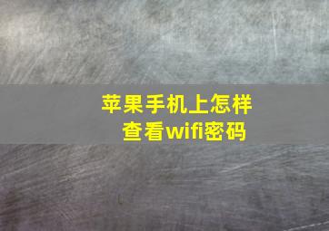 苹果手机上怎样查看wifi密码