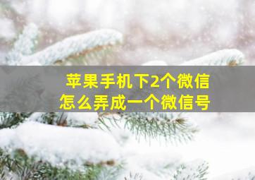 苹果手机下2个微信怎么弄成一个微信号