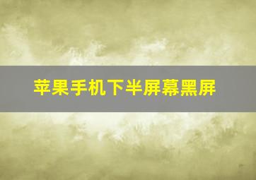 苹果手机下半屏幕黑屏