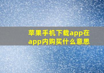 苹果手机下载app在app内购买什么意思