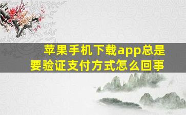 苹果手机下载app总是要验证支付方式怎么回事