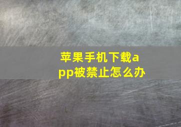 苹果手机下载app被禁止怎么办