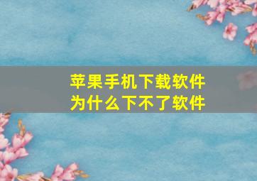 苹果手机下载软件为什么下不了软件