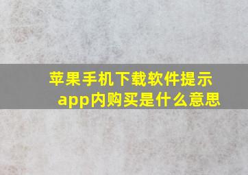 苹果手机下载软件提示app内购买是什么意思