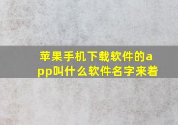 苹果手机下载软件的app叫什么软件名字来着