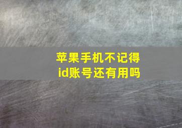 苹果手机不记得id账号还有用吗