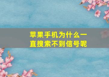 苹果手机为什么一直搜索不到信号呢